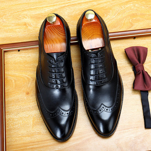 Zapatos de Vestir de Cuero Genuino para Hombre, Punta Puntiaguda, Casuales, Suaves, Formales de Negocios, Modernos, Planos - Product Image 1