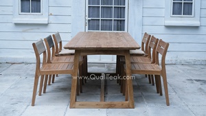 Fuego Solid Teak <b>Stackable</b> <b>Outdoor</b> Side <b>Chair</b> for Garden & Patio-Minimalist Design Waterproof Eco-Friendly Durable - Product Image 2