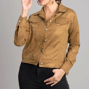 Chaqueta de piel auténtica personalizada con precios al por mayor, chaqueta de piel de ante con diseño de logotipo personalizado - Product Image 1