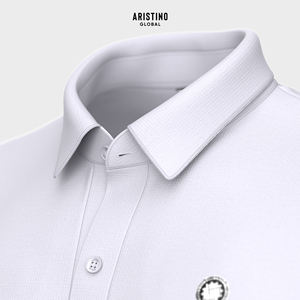 Aristino, verano para hombre, transpirable, para camisas, estilo europeo, informal, de negocios, longitud corta, tejido de punto sólido, poliéster reciclado - Product Image 3