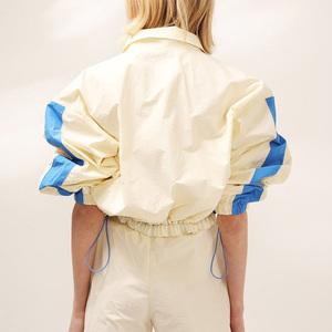 Ensemble deux pièces avec logo imprimé personnalisé Ensemble deux pièces coupe-vent en polyester zippé pour femmes pour Offre Spéciale - Product Image 5