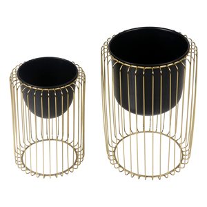 Juego de 2 Macetas de Lujo con Acabado Antiguo para Decoración de Interiores y Exteriores, Sala de Estar y Hogar - Product Image 2