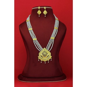 Ensemble de perles plaquées or collier artificiel multicouche de meilleure finition nouveaux bijoux de perles traditionnelles pour la fête de mariage - Product Image 1
