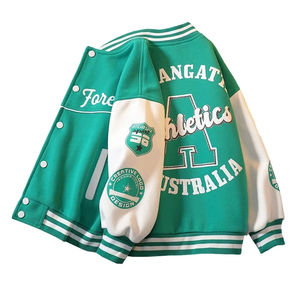 Veste Varsity Baseball Veste Varsity Homme Couleur Bloc Lettre Imprimé Graphique Manches Longues Manteau Letterman Blousons Bomber - Product Image 5