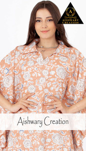Robe midi élégante en coton brodé pour femme – Robe longue décontractée à manches trois quarts et coupe ample pour tous les jours - Product Image 4