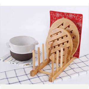 Piring penyimpanan dapur barang baru, dudukan rak panci bambu, tutup panci Organizer - Product Image 5