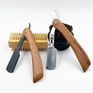 Nuevo diseño, maquinilla de afeitar de acero inoxidable, mango de madera, plegable, recta, de una sola hoja, maquinilla de afeitar para peluquero, Etiqueta Privada, afeitado para hombres - Product Image 1