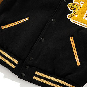 2024 personnalisé hommes support Chenille broderie Letterman université haute rue mince personnalisé cuir manches recadrée pour l'hiver - Product Image 3