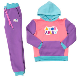 Sudadera de 2 piezas con cuello redondo y bloque de Color personalizado de alta calidad para hombre, chándal de algodón transpirable de lana para invierno, respetuoso con el medio ambiente, 100% algodón - Product Image 1