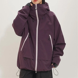 Chaqueta Bomber Impermeable con Revestimiento Extragrande para Unisex, Cuello Alto, Capucha Ajustable, Bolsillos con Cremallera, Cordón Ajustable en el Dobladillo, Tejido de Lana - Product Image 5