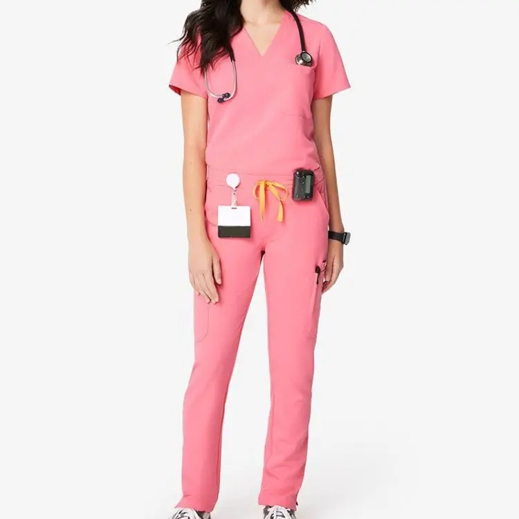 Nursing Uniform Scrubs 4 Way Stretch Spandex 2023 Pants Nurses Scrubs Suit Hospital Uniforms Jogger Women Scrub Sets Uniform