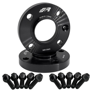 2 espaciadores de rueda negros de 20 mm 4x108 con centro de 65.1 y soporte para buje. - Product Image 1