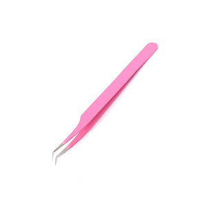 Pinzas para Pestañas con Recubrimiento de Papel Rosa, Punta Curva y Puntiaguda, para Uso en Casa y Salón, Pinzas para Pestañas de Belleza con Logotipo - Product Image 3