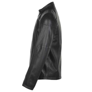 Veste en cuir pour homme de haute qualité, col montant, grande taille, logo sur le devant, imperméable, respirante, pour usage extérieur - Product Image 6