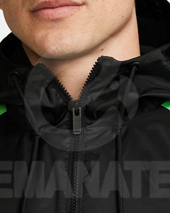Chaqueta Cortavientos Impermeable de Lona Acolchada para Hombre, con Capucha, Transpirable, de Secado Rápido, Estilo Urbano, con Parches Personalizados en la Parte Delantera - Product Image 3