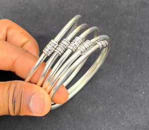 Chapado en plata de ley 4 De conjunto Delicado hecho a mano Vintage brazalete de Las Bahamas pulsera apilable mujer joyería de moda al por mayor - Product Image 3