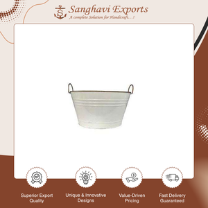 Maceta Redonda Galvanizada Hecha a Mano de la Mejor Calidad, Última Llegada |   Maceta Decorativa Esmaltada de Color para Hogar y Jardín - Product Image 3