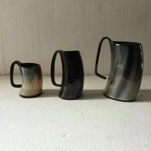 Tasse en corne de buffle faite à la main avec logo personnalisé tasse en corne à boire écologique couvercle anti-fuite, isolation sous vide, tasse à café - Product Image 1