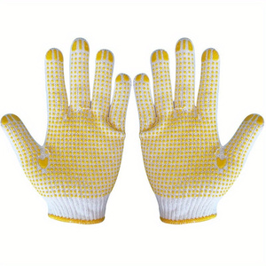 Guantes de Trabajo de Punto de Lana de 10 Calibres y <span class=keywords><strong>50g</strong></span> de Peso, con Puntos Amarillos, Guantes de Seguridad para Jardinería - Product Image 6