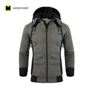 Custom Soft cotton fleece plus size full zip up mens hoodie Custom Embroidery High Quality Zip Up Hoodie