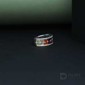 Acier inoxydable haute brillance plaqué or 14 carats, moissanite certifiée IGI, tendance, unisexe, cadeau pour mariage, fête, anniversaire - Product Image 5