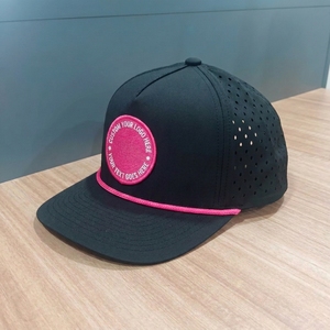 Casquette de golf personnalisée à 5 panneaux, perforée, découpée au laser, avec logo brodé, OEM, ODM, marque privée, vente en gros, faible MOQ - Product Image 5