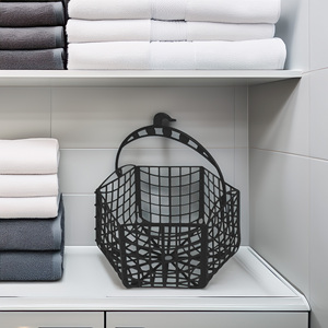 Panier à pinces à linge en plastique noir Well Home pour séchoirs à linge extérieurs pratiques - Product Image 3