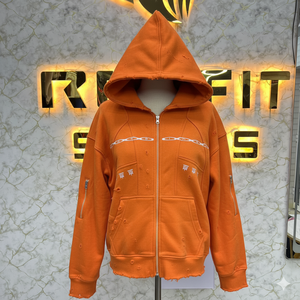 Vente en gros conception populaire meilleure qualité la plupart de la demande fermeture éclair sweat à capuche bouffée imprimé fabriqué en usine pas cher prix sweats à capuche hommes sweats à capuche pour hommes - Product Image 6