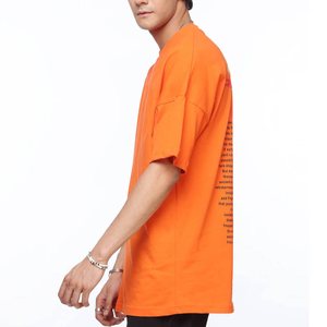 เสื้อยืดผ้าฝ้ายธรรมดาสำหรับผู้ชายเสื้อยืดผ้าเจอร์ซีย์ผ้าเรียบง่ายแนวสตรีทเฮฟวี่เวตโลโก้ตามสั่ง - Product Image 5