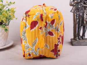 Trousse de maquillage en coton vintage 3 pièces et sacs de voyage avec fermeture à glissière-Durable, résistant à l'eau, écologique, grande capacité - Product Image 5