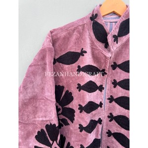 Chaqueta al por mayor Suzani chaqueta de terciopelo estilo Hippie chaqueta bordada hecha a mano interior Forro de algodón abrigo ropa de fiesta - Product Image 3