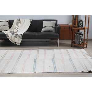 พรมวินเทจขนาดใหญ่ 4.7x11.2 ฟุต (143x340 ซม.) พรมตุรกีลายจุดสีขาว - Product Image 3