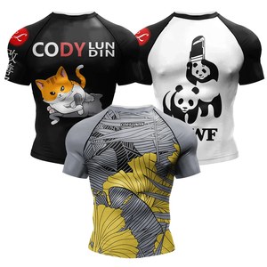 Camiseta de Compresión para Hombre, Sublimada, para MMA, Bjj, Jiu Jitsu, Ejercicio, Ropa Deportiva, Alta Elasticidad, Impresión 3D, para Grappling - Product Image 1