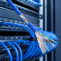 Kabel Ethernet Premium Cat6A Cat6 Cat5e Tembaga Murni 23/24AWG UTP SFTP CMP Plenum Patch Cord 10Gbps Kabel LAN Bersertifikasi CE