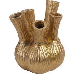 Lot de 2 vases à fleurs en laiton plaqué or et métal Design attrayant Vases et pots à fleurs décoratifs pour table de sol au prix le plus bas - Product Image 6