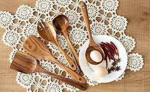 Cuillères en bois faites à la main avec long manche pour la cuisine et les mariages pour remuer le café - Product Image 2