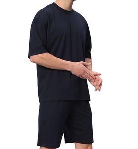 Ensemble de survêtement de sport en coton respirant pour homme, design personnalisé, short et t-shirt 2 pièces - Product Image 1