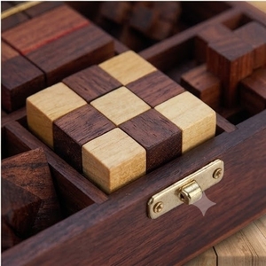 Wooden <b>Puzzle</b> <b>Box</b> Set Multi-Piece Handcrafted Traditional Art Gift for Table Decor - Product Image 3