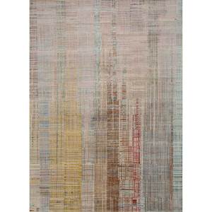 Alfombra Kavi Unstring Srb(701) de Lana y Seda de Bambú Anudada a Mano con Patrón Abstracto para Uso Doméstico - Alfombras Jaipur US - Product Image 1