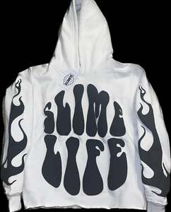 Venta al por mayor de logotipo personalizado sin bolsillo 3D Puff Print 420 500gsm Boxy recortado de peso pesado de algodón grueso Sudadera con capucha para hombres - Product Image 2