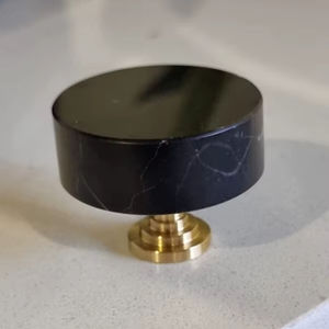 Premium <b>Black</b> Marble And Brass Drawer Knob <b>Decorative</b> Cabinet Furniture Hardware Elegant Clean Modern Wholesale - Product Image 1