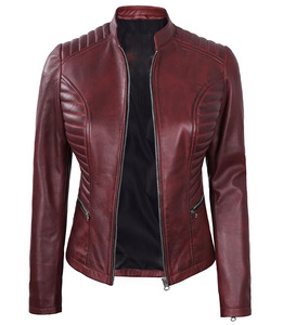 Veste de moto en cuir véritable sur mesure pour femmes, vente en gros, vêtements d'extérieur en cuir de vache pour femmes, haute qualité, tendance - Product Image 1