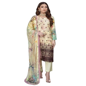 Dr Haris Vol SAMAR Trajes indios de 3 piezas para mujer Vestido maxi de viscosa de lujo con vestidos indios de boutique con estilo Salwar Kameez - Product Image 1
