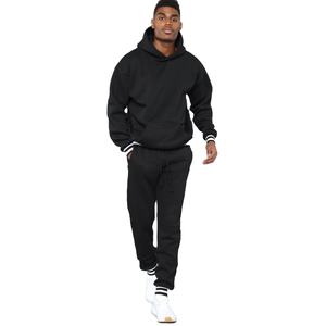 Conjunto de ropa deportiva para hombre Sudadera con capucha y pantalones de dos piezas Traje de cremallera 100% algodón para invierno - Product Image 2