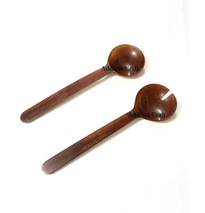 Serveur à salade en tourbillon bleu personnalisé fabriqué à la main par une usine indienne Ensemble de 2Pcs dernier cri outil à salade pour ustensiles de cuisine - Product Image 6