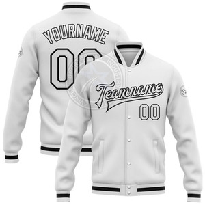 Vestes de baseball pour hommes en chenille brodée personnalisées en gros, col montant, manches en cuir - Product Image 4