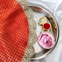 Magnifique ensemble de couvre-thali, artisanat, thali chic pour les cadeaux de mariage, décoration, plateau pour pooja aarti, cadeau pour Karwa Chauth et les festivals