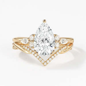 ชุดแหวนเพชรโมอิสทรงลูกแพร์หลายแบบ - Product Image 1