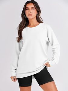 Sweat-shirt à manches longues pour femmes coupe ample mélange de coton confortable tenue quotidienne élégante et chaude - Product Image 3