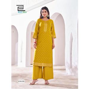 Vêtements indiens et pakistanais Kurti en rayonne élégant pour femmes et filles Plazzo Party Wear Kurtis Meilleur prix directement de la boutique indienne - Product Image 1
